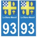 93 Le Blanc-Mesnil blason autocollant plaque stickers ville