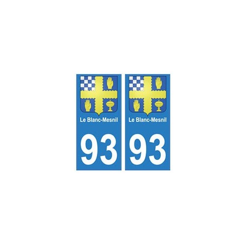 93 Le Blanc-Mesnil blason autocollant plaque stickers ville