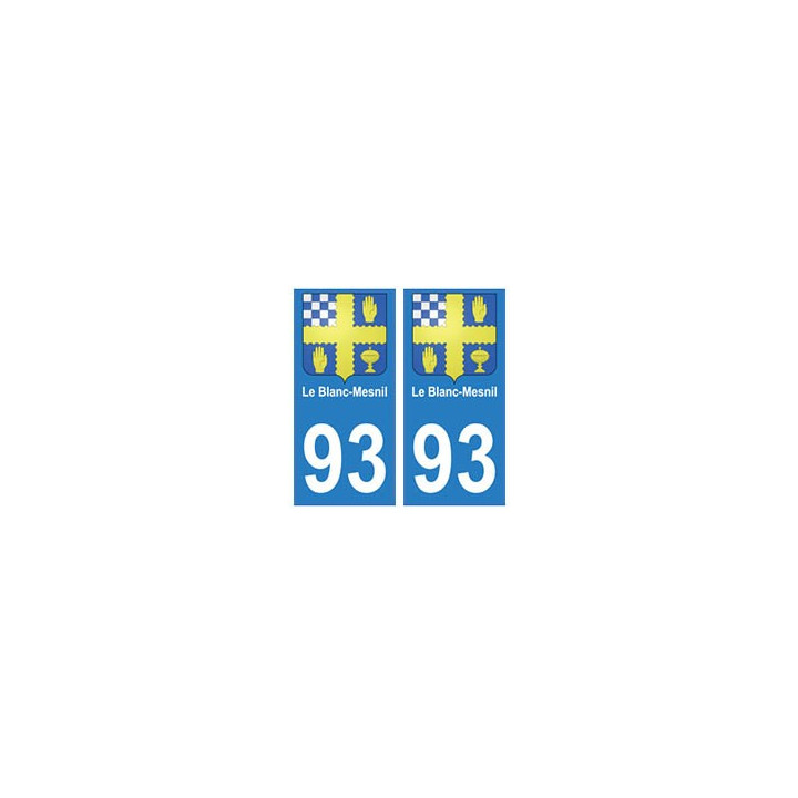 93 Le Blanc-Mesnil blason autocollant plaque stickers ville