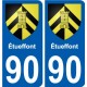 90 Bessoncourt blason autocollant plaque stickers ville