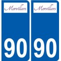 90 Delle logo adesivo piastra adesivi città