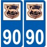 90 Delle logotipo de la etiqueta engomada de la placa de pegatinas de la ciudad