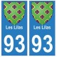 93 Les Lilas blason autocollant plaque stickers ville