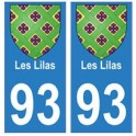 93 Les Lilas blason autocollant plaque stickers ville