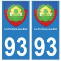 93 Les Pavillons-sous-bois blason autocollant plaque stickers ville