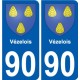90 Giromagny escudo de armas de la etiqueta engomada de la placa de pegatinas de la ciudad