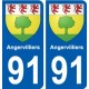 91 Breuillet blason autocollant plaque stickers ville