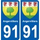 91 Breuillet blason autocollant plaque stickers ville