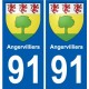 91 Breuillet blason autocollant plaque stickers ville