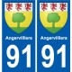 91 Breuillet coat of arms sticker plate stickers city