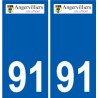 91 Angervilliers logo adesivo piastra adesivi città