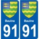 91 Breuillet blason autocollant plaque stickers ville