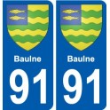 91 Breuillet blason autocollant plaque stickers ville