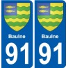 91 Breuillet coat of arms sticker plate stickers city