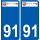 91 Breuillet logotipo de la etiqueta engomada de la placa de pegatinas de la ciudad