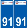 91 Breuillet logotipo de la etiqueta engomada de la placa de pegatinas de la ciudad