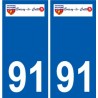 91 Boissy-le-Cutté logotipo de la etiqueta engomada de la placa de pegatinas de la ciudad
