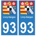 93 Livry-Gargan blason autocollant plaque stickers ville