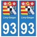 93 Livry-Gargan blason autocollant plaque stickers ville