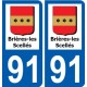 91 Breuillet logo autocollant plaque stickers ville