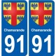 91 Breuillet blason autocollant plaque stickers ville