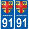 91 Breuillet blason autocollant plaque stickers ville
