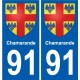 91 Breuillet blason autocollant plaque stickers ville