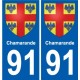 91 Breuillet coat of arms sticker plate stickers city