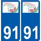 91 Breuillet logo sticker plate stickers city