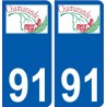 91 Breuillet logotipo de la etiqueta engomada de la placa de pegatinas de la ciudad