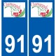 91 Breuillet logo sticker plate stickers city