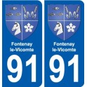 91 Breuillet escudo de armas de la etiqueta engomada de la placa de pegatinas de la ciudad
