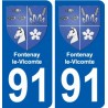 91 Breuillet coat of arms sticker plate stickers city