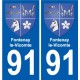 91 Breuillet blason autocollant plaque stickers ville
