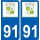 91 Breuillet logo autocollant plaque stickers ville