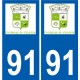 91 Fontenay-le-Vicomte logo autocollant plaque stickers ville
