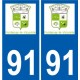 91 Breuillet logo autocollant plaque stickers ville