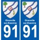 91 Breuillet coat of arms sticker plate stickers city