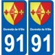 91 Breuillet blason autocollant plaque stickers ville