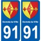 91 Breuillet coat of arms sticker plate stickers city