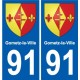 91 Breuillet coat of arms sticker plate stickers city