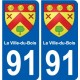 91 Breuillet blason autocollant plaque stickers ville