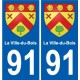 91 Breuillet blason autocollant plaque stickers ville