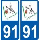 91 Breuillet logo sticker plate stickers city