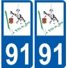 91 Breuillet logo autocollant plaque stickers ville