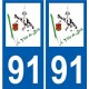 91 Breuillet logo sticker plate stickers city