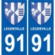 91 Breuillet blason autocollant plaque stickers ville