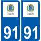 91 Breuillet logotipo de la etiqueta engomada de la placa de pegatinas de la ciudad