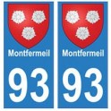93 Montfermeil blason autocollant plaque stickers ville