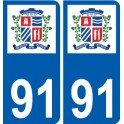 91 Breuillet logotipo de la etiqueta engomada de la placa de pegatinas de la ciudad
